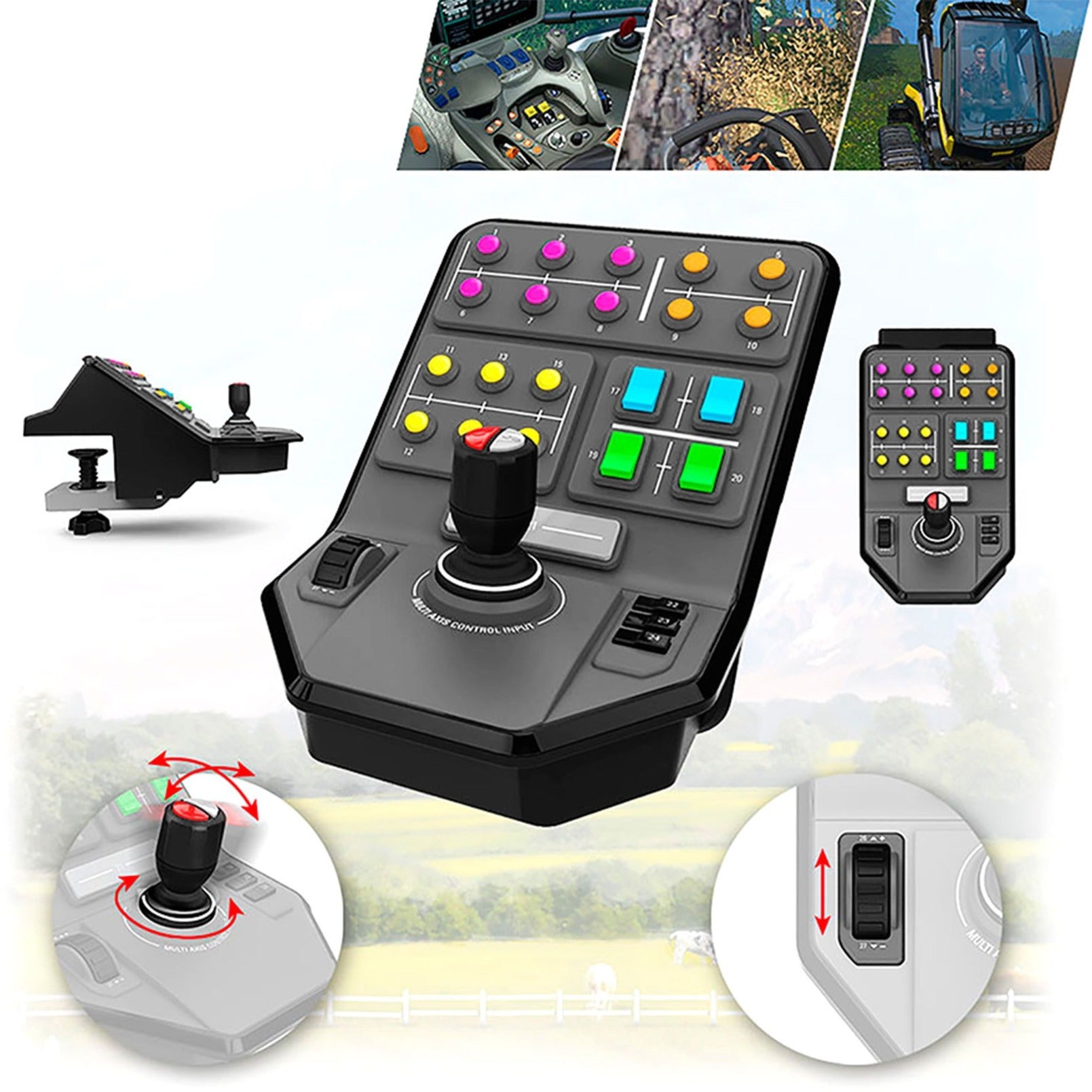 Logitech 945-000031 Heavy Equipment Side Panel Simulation Heavy Equipment Control Deck, USB Gaming Control Panel