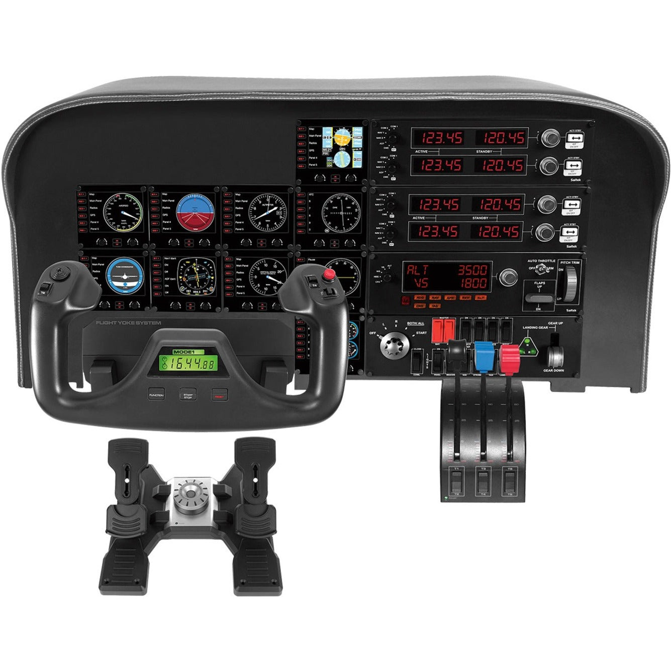 Logitech 945-000032 Saitek PRO Flight Throttle Quadrant Professional Simulation Axis Levers, USB Gaming Throttle