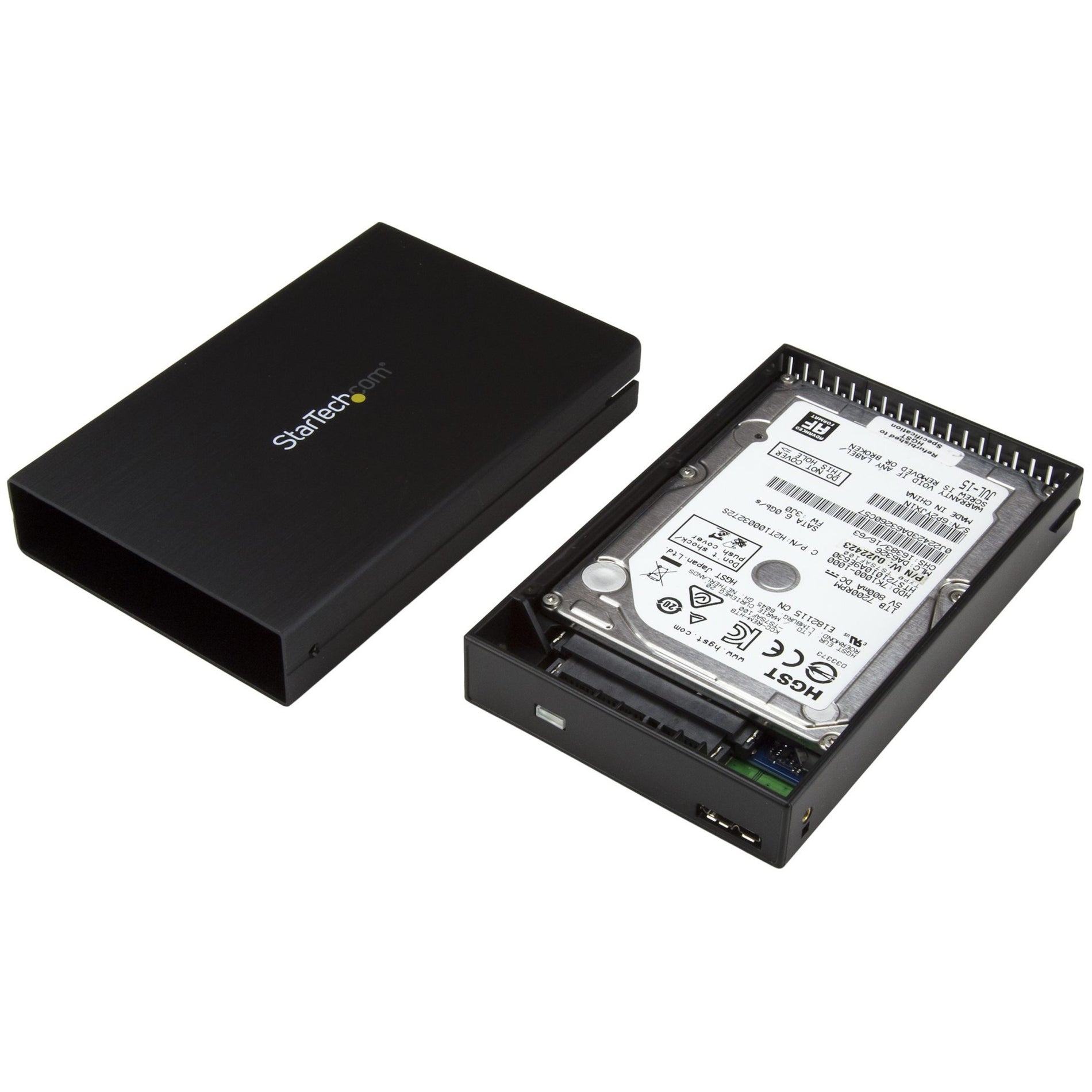 StarTech.com S251BU31315 Drive Enclosure for 2.5" SATA SSDs/HDDs - USB 3.1 (10Gbps) - USB-A USB-C, Supports 5mm to 15mm Drive Height