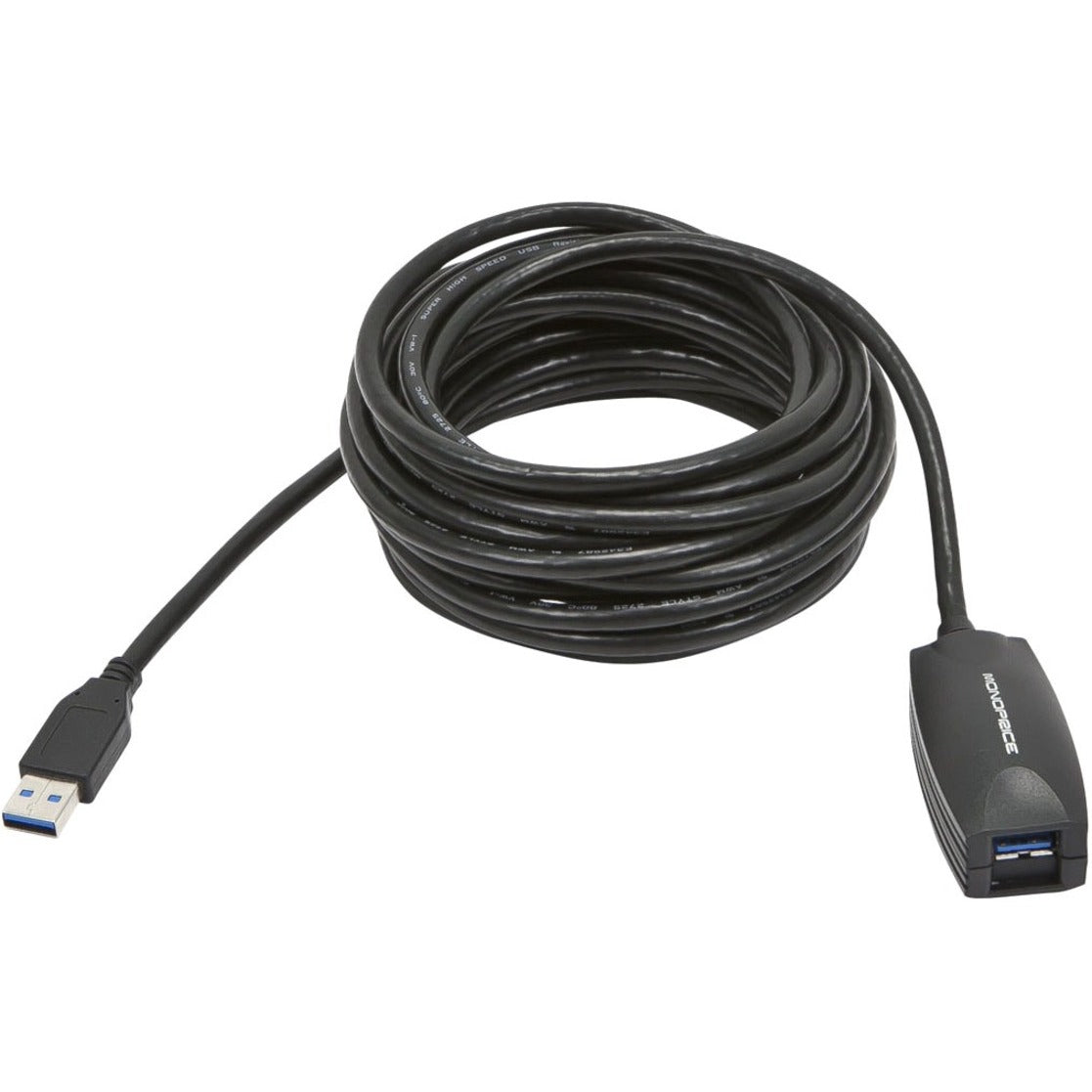 Monoprice 9470 15ft USB 3.0 A Male to A Female Active Extension Cable, Data Transfer Cable