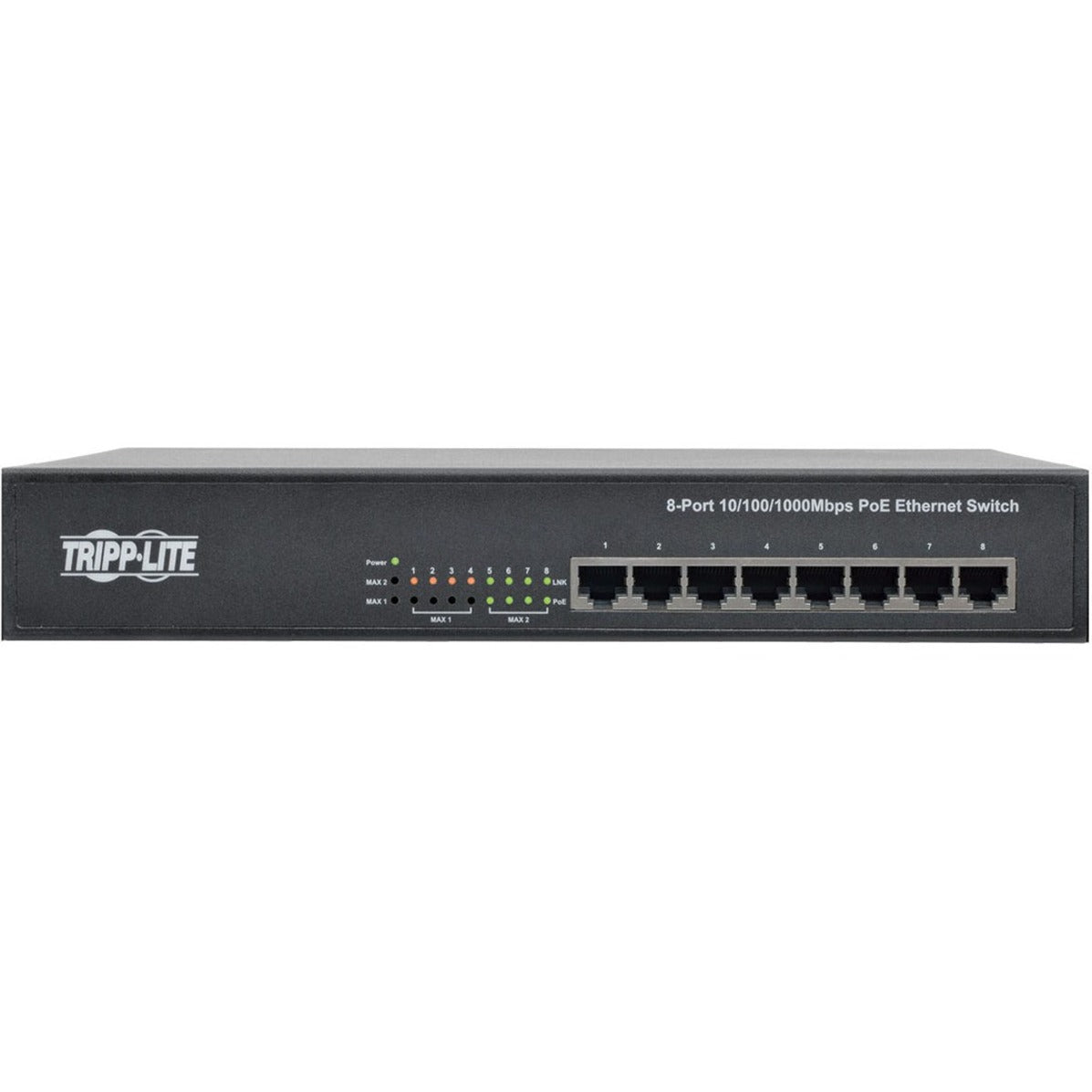 Tripp Lite NG8POE Ethernet Switch Rackmount Unmanaged with PoE Metal 1U, 8-Port Gigabit Ethernet Network