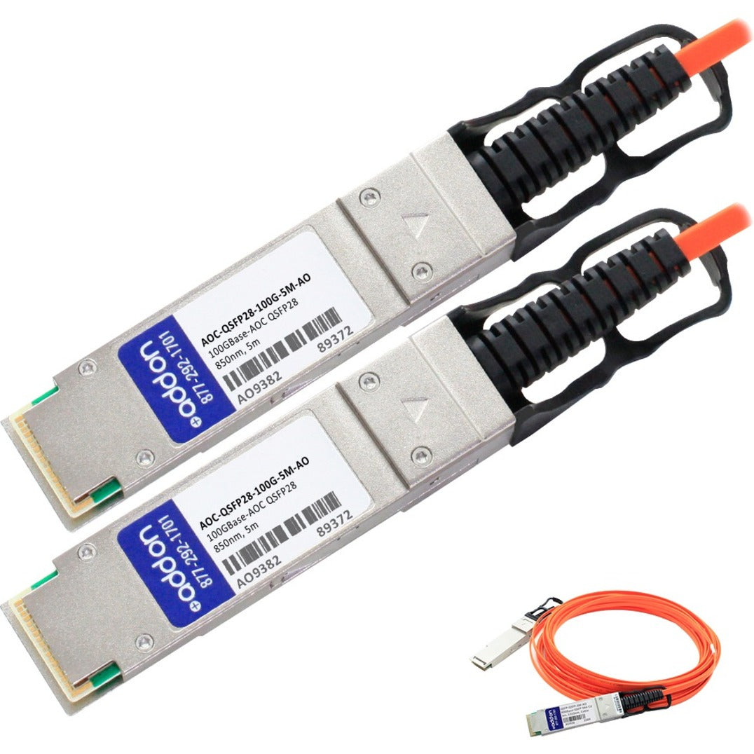 AddOn 5M Dell Compatible 100GBASE-AOC 850NM TAA Fiber Optic Network Cable [Discontinued]