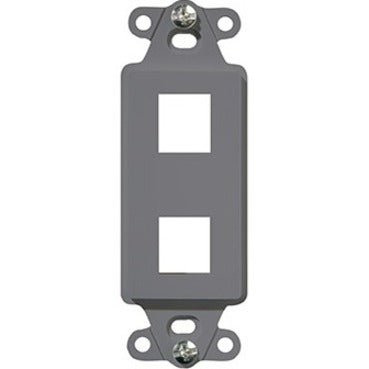 On-Q WP3412GY Decorator Outlet Strap 2-Port, Gray - Wall Mount Faceplate Insert