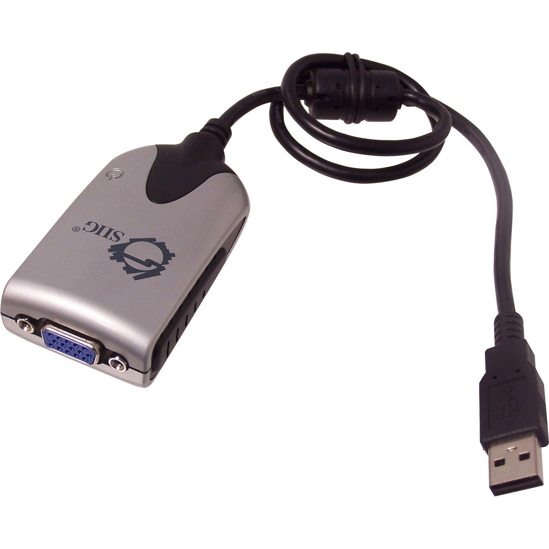 SIIG JU-000071-S2 USB to VGA Adapter, USB 2.0, Plug and Play, 5-Year Warranty