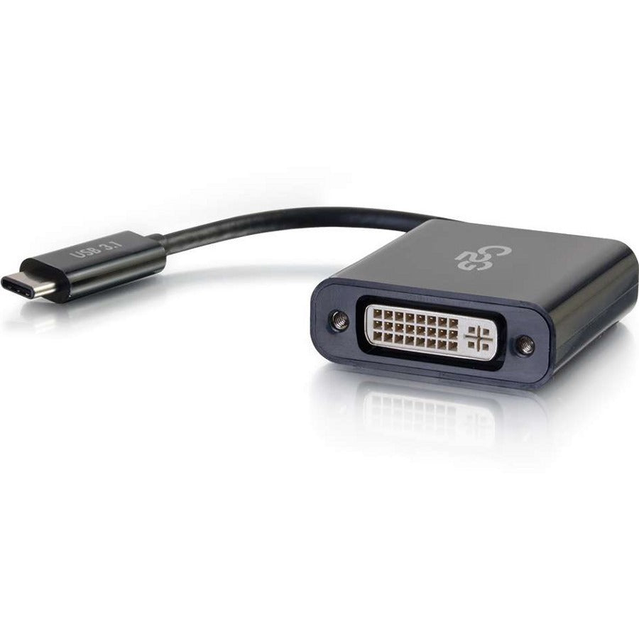 C2G 29483 USB-C To DVI-D Video Adapter Converter - Black, Connect USB-C to DVI-D Displays Effortlessly