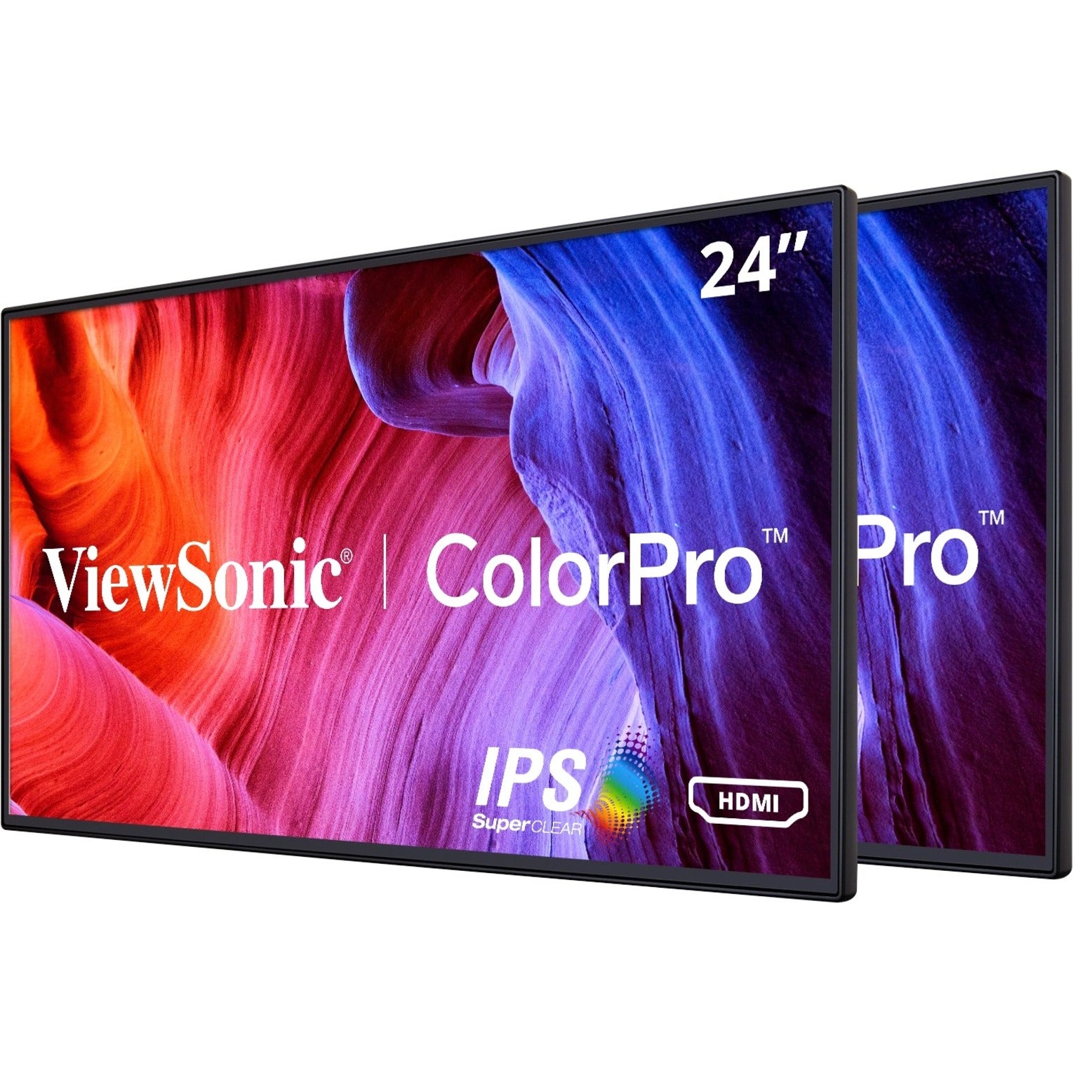 ViewSonic VP2468_H2 Widescreen LCD Monitor, Dual Head-Only, 24 Full HD, Frameless, 2 Speakers, USB Hub
