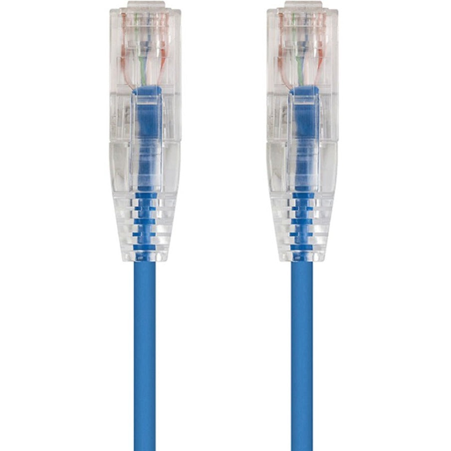 Monoprice 13528 SlimRun Cat6 28AWG UTP Ethernet Network Cable, 3ft Blue, Flexible, Snagless