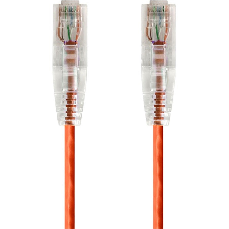 Monoprice 14807 SlimRun Cat6 28AWG UTP Ethernet Network Cable, 3ft Orange, Flexible, Snagless