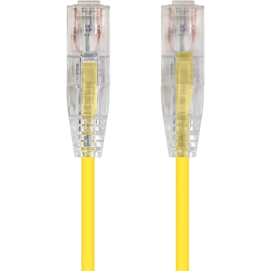 Monoprice 13531 SlimRun Cat6 28AWG UTP Ethernet Network Cable, 3ft Yellow, Flexible, Snagless