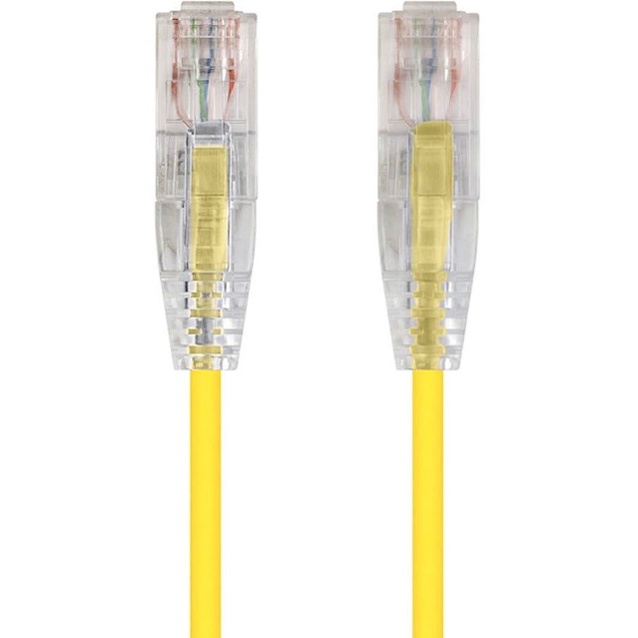 Monoprice 13536 SlimRun Cat6 28AWG UTP Ethernet Network Cable, 5ft Yellow, Flexible, Snagless