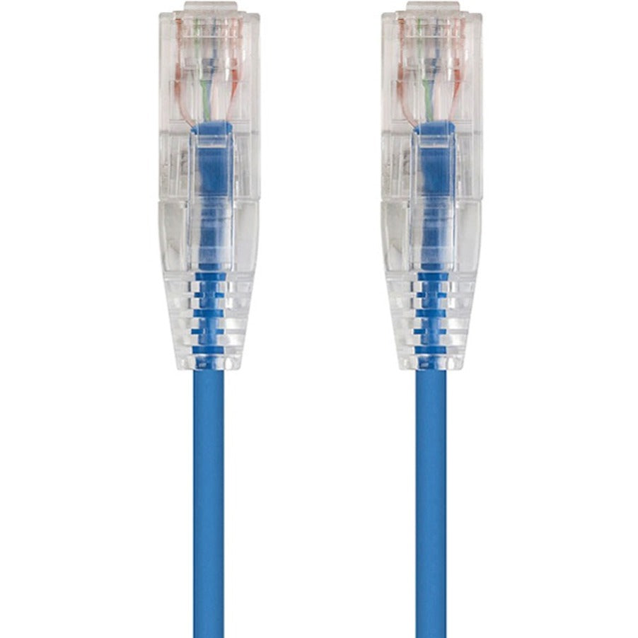 Monoprice 13538 SlimRun Cat6 28AWG UTP Ethernet Network Cable, 7ft Blue, Flexible, Snagless