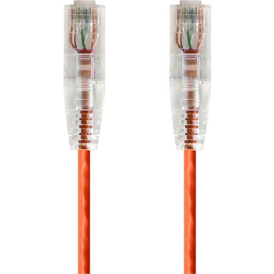 Monoprice 14815 SlimRun Cat6 28AWG UTP Ethernet Network Cable, 7ft Orange, Flexible, Snagless