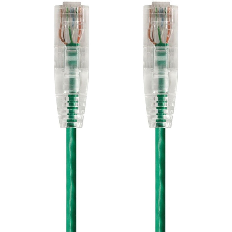 Monoprice 14824 SlimRun Cat6 28AWG UTP Ethernet Network Cable, 14ft Green, Flexible, Snagless