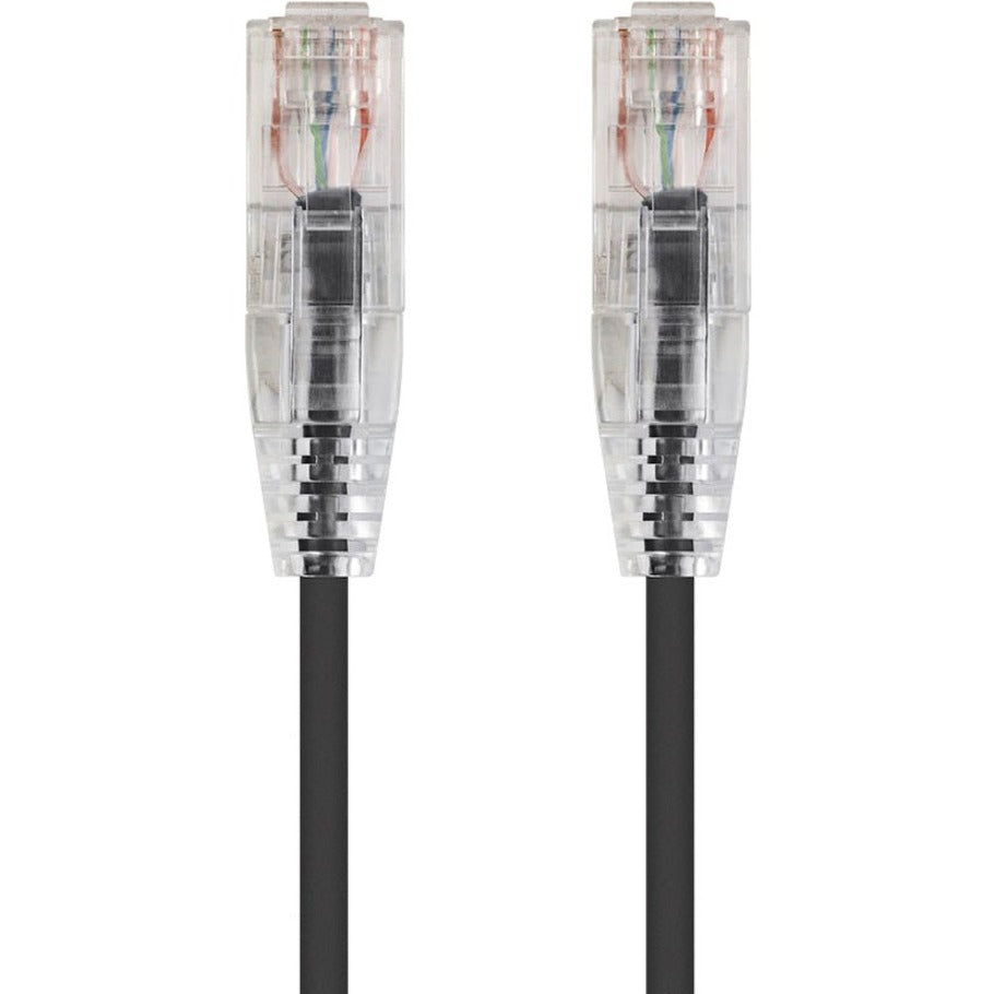 Monoprice 13537 SlimRun Cat6 28AWG UTP Ethernet Network Cable, 7ft Black, Flexible, Snagless