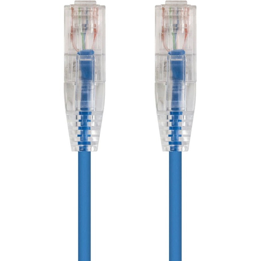 Monoprice 13509 SlimRun Cat6 6-inch Blue Ethernet Network Cable, Flexible and Snagless