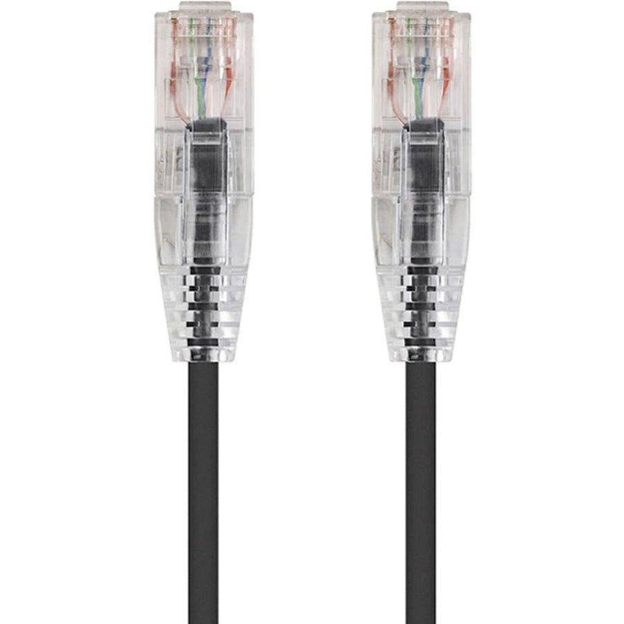Monoprice 13527 SlimRun Cat6 28AWG UTP Ethernet Network Cable, 3ft Black, Flexible, Snagless
