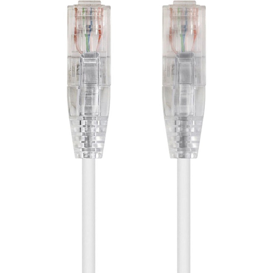 Monoprice 13555 SlimRun Cat6 20ft White Ethernet Network Cable, Flexible and Snagless