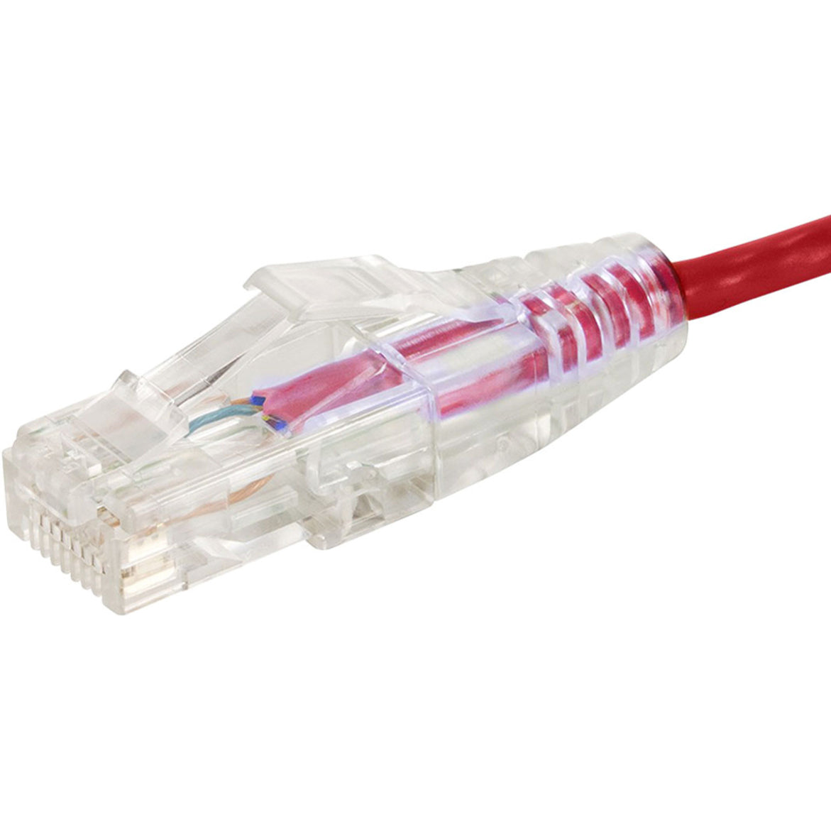 Monoprice 14793 SlimRun Cat6 28AWG UTP Ethernet Network Cable, 1ft Red, Flexible, Snagless