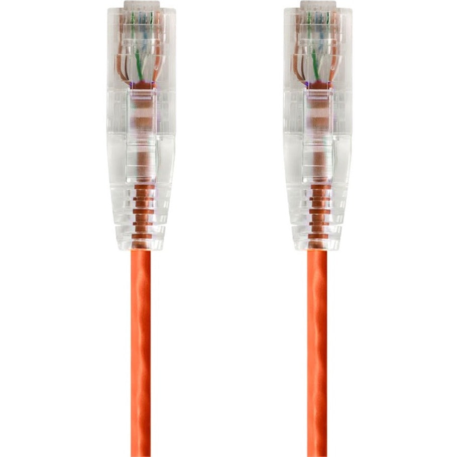 Monoprice 14819 SlimRun Cat6 10ft Orange Ethernet Network Cable, Flexible and Snagless