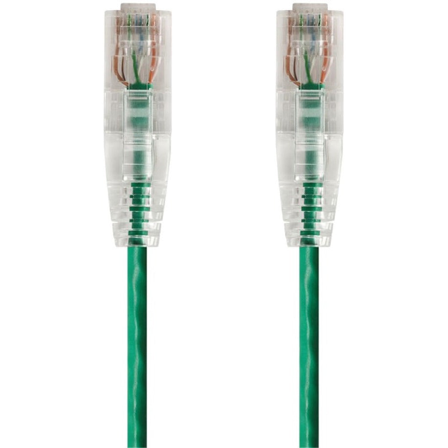 Monoprice 14820 SlimRun Cat6 28AWG UTP Ethernet Network Cable, 10ft Green, Flexible, Snagless