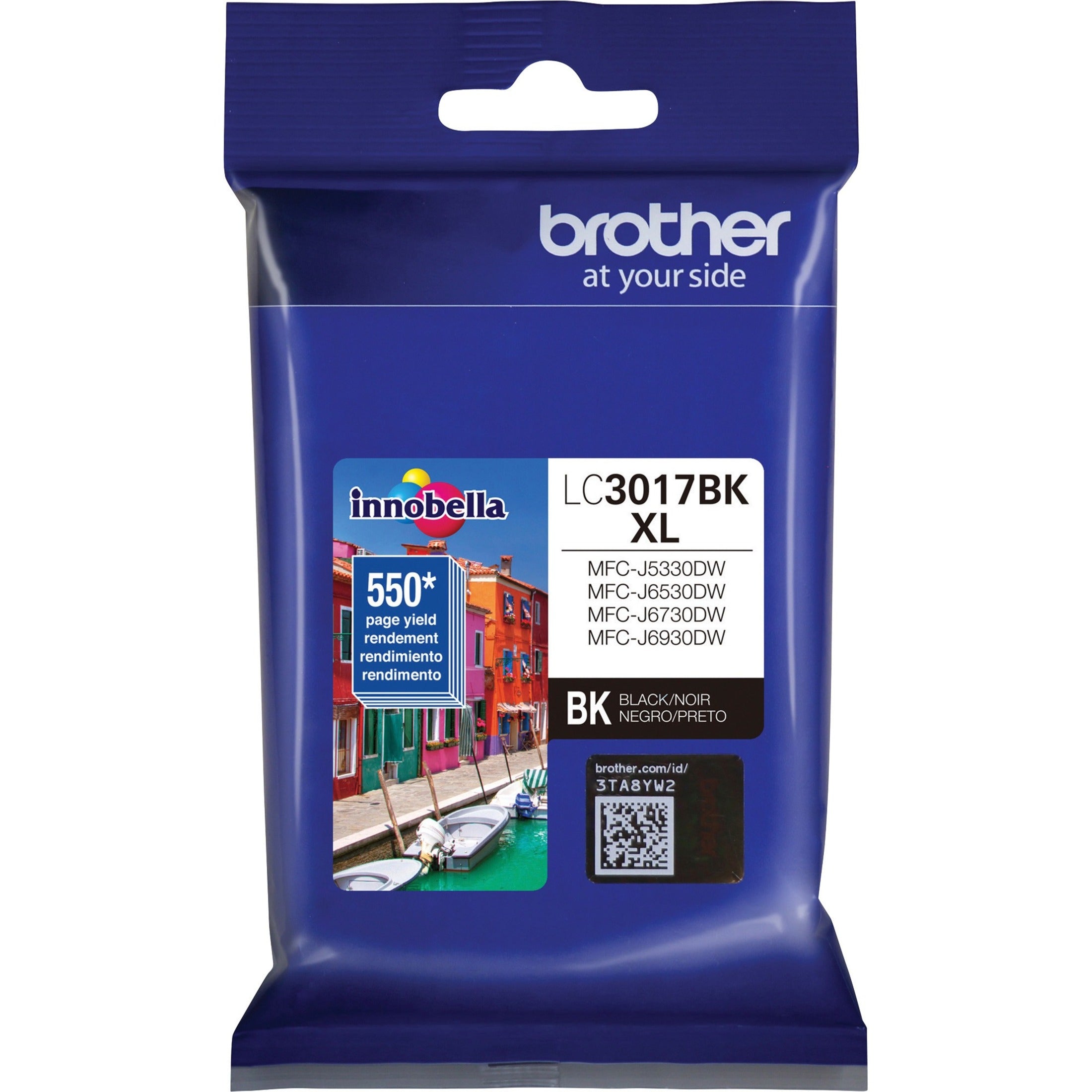 Brother LC3017BK Innobella High Yield Ink Cartridge, Black - 550 Pages