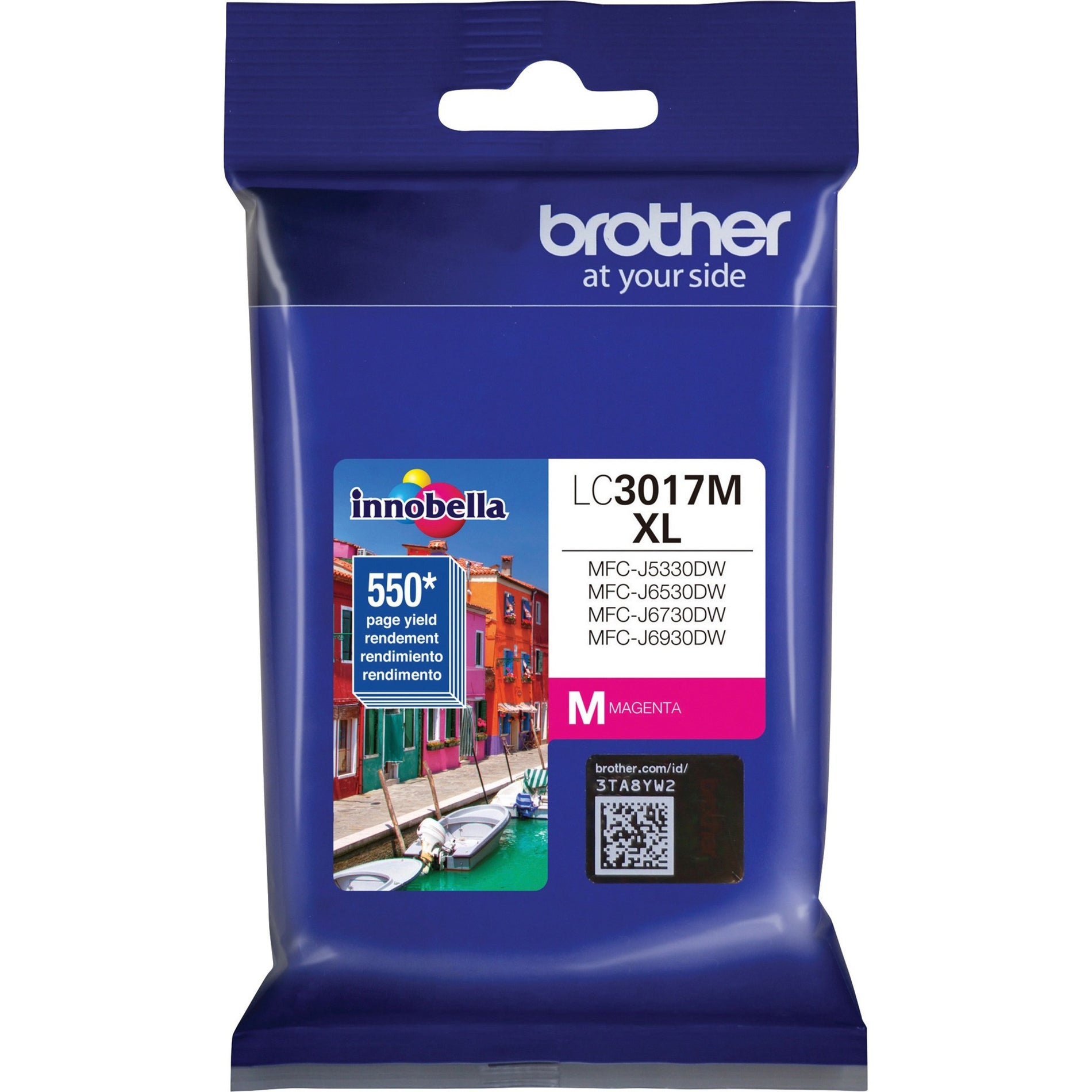 Brother LC3017M Innobella High Yield Ink Cartridge, Magenta - 550 Pages