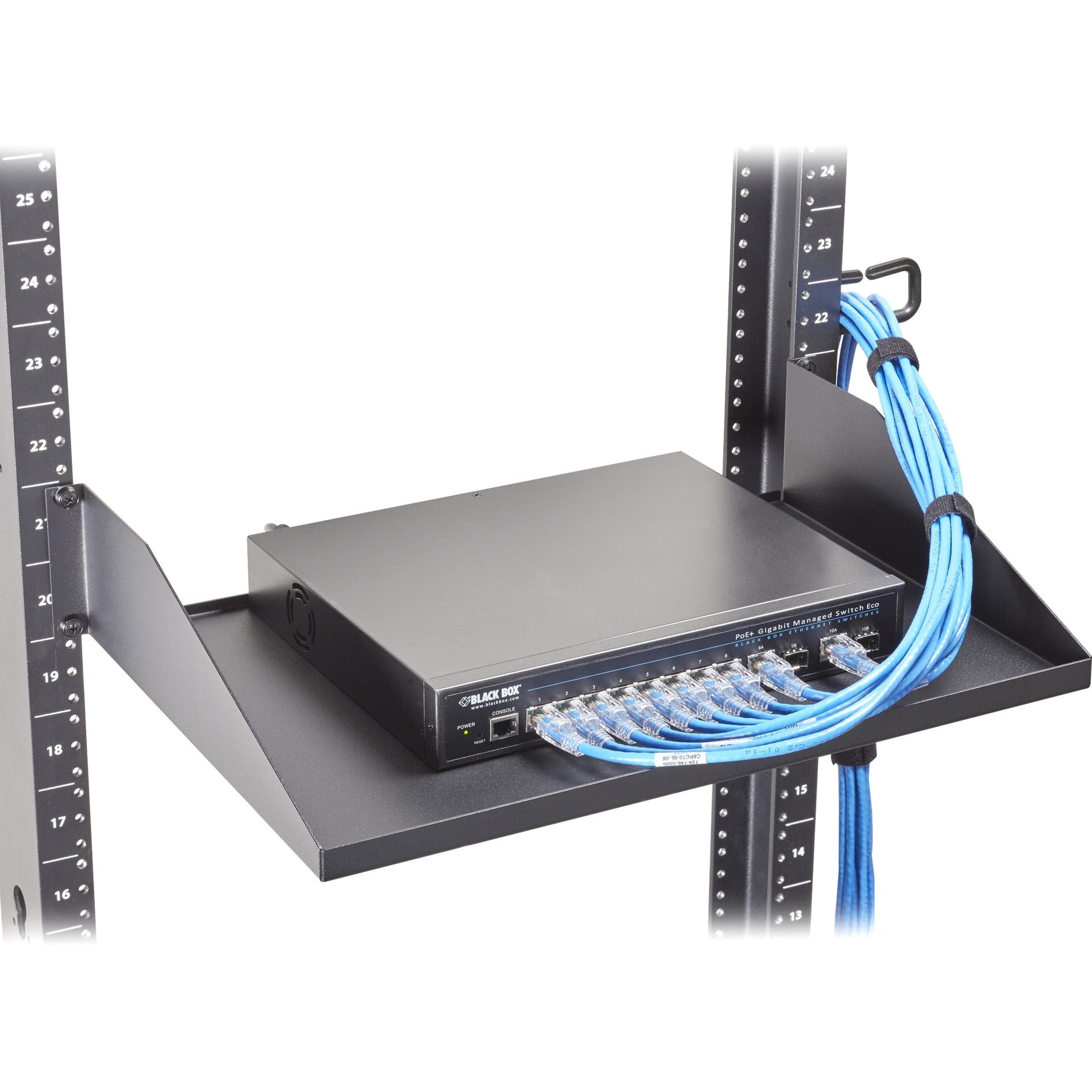 Black Box RMTS00 IT Rackmount Shelf - Fixed, 2U, 19", 100-lb. Capacity