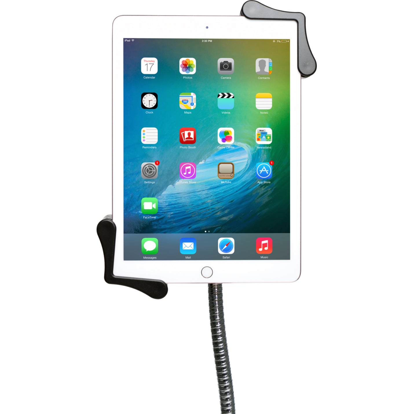 CTA Digital PAD-CGS Compact Gooseneck Floor Stand for 7-13 Inch Tablets, Adjustable Height, 360° Rotation