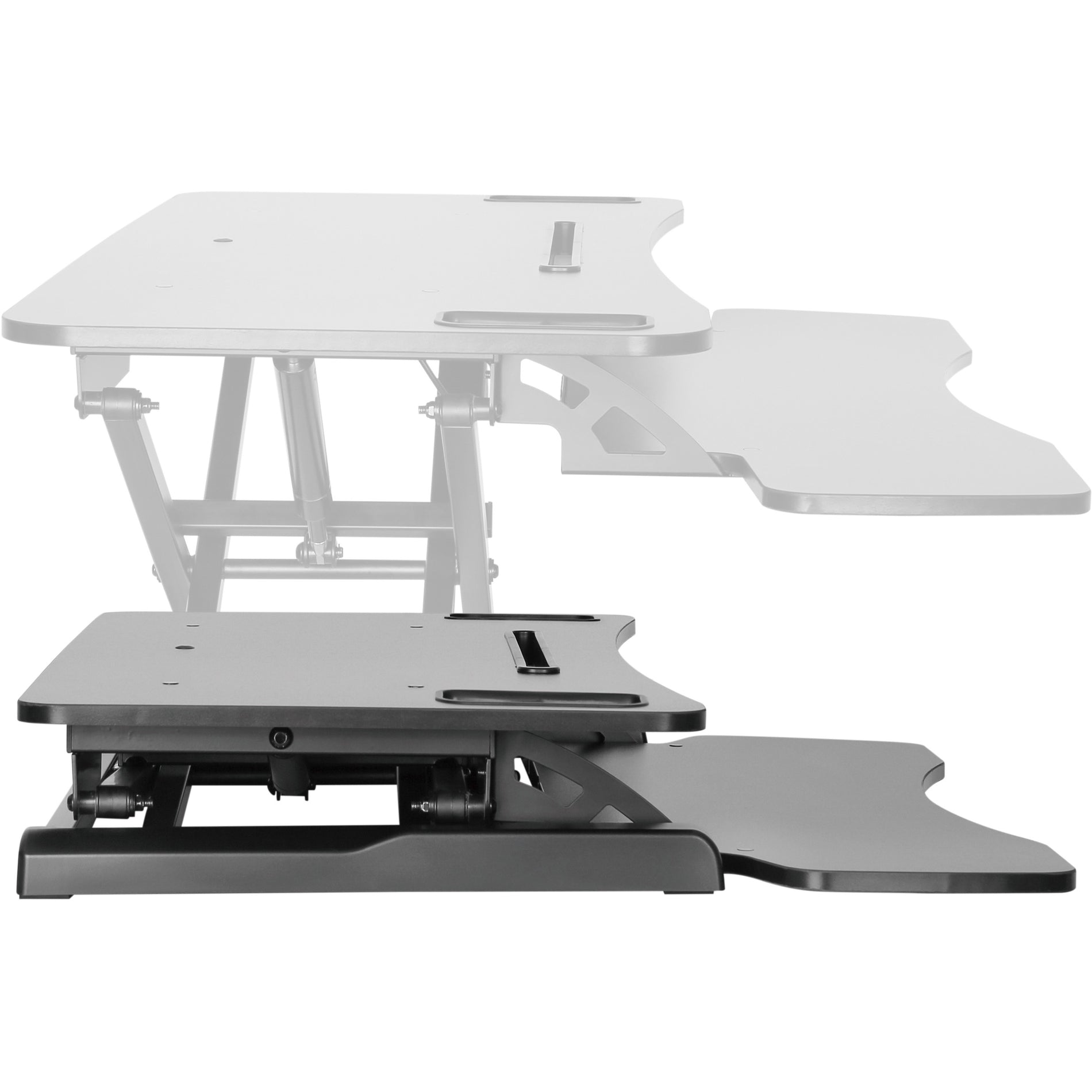 Amer Mounts EZRISER36 Sit & Stand Riser Desk Workstation with Keyboard Tray-Black Finish, Ergonomic Gas Lift, 33.07 lb Maximum Load Capacity