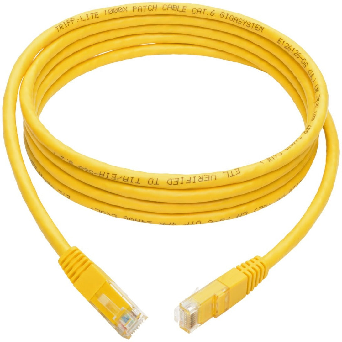 Tripp Lite N200-007-YW Cat6 Gigabit Molded Patch Cable (RJ45 M/M), Yellow, 7 ft