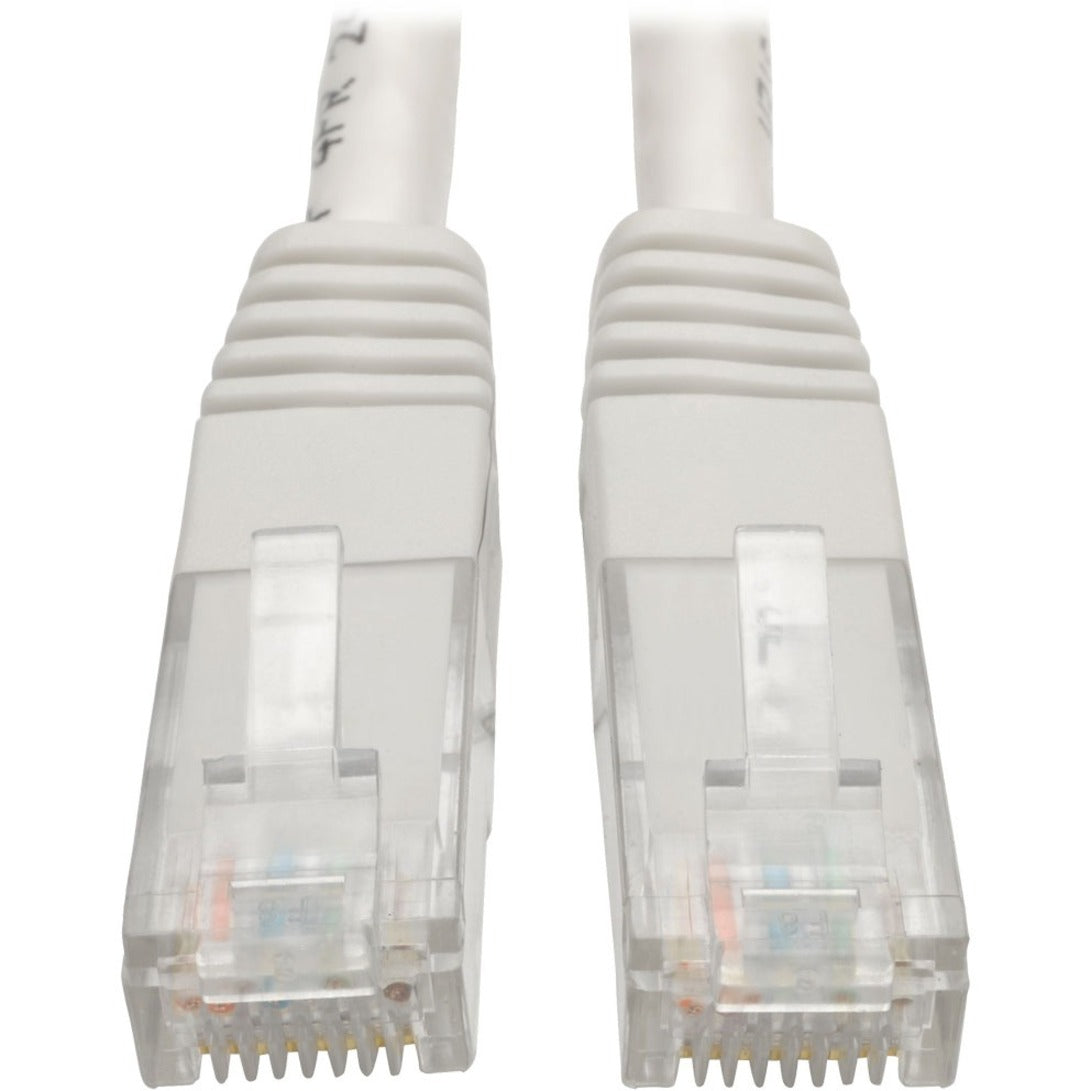 Tripp Lite N200-025-WH Cat6 Gigabit Molded Patch Cable (RJ45 M/M), White, 25 ft, Strain Relief, Gold Plated Connectors