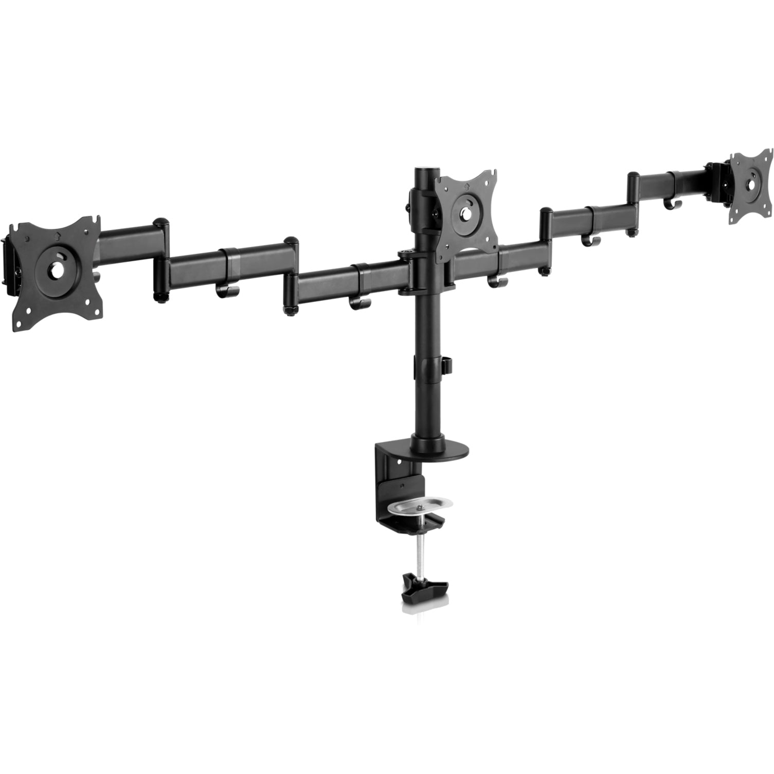 V7 DS1FST-1N Triple Swivel Desk Stand Mount, Cable Management, Swivel, Rotate, Tilt, Ergonomic, 360° Rotation