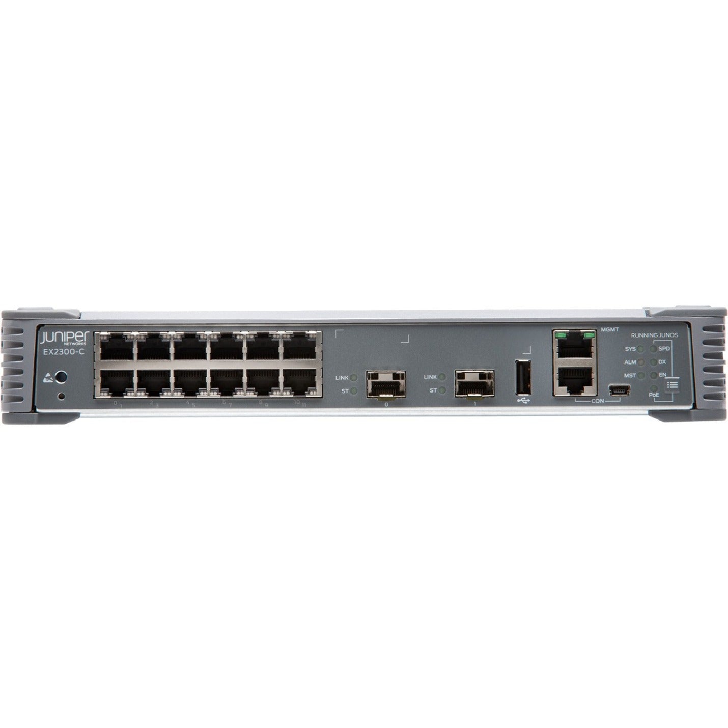 Juniper EX2300-C-12P-TAA EX2300-C Compact Ethernet Switch, 12 Gigabit Ethernet Ports, 2 10 Gigabit Ethernet Expansion Slots