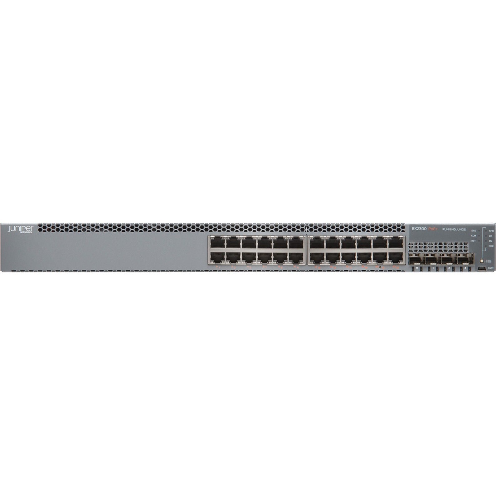 Juniper EX2300-24P-TAA EX2300 Ethernet Switch, 24 Port Gigabit Ethernet, 4 Port 10 Gigabit Ethernet, TAA Compliant