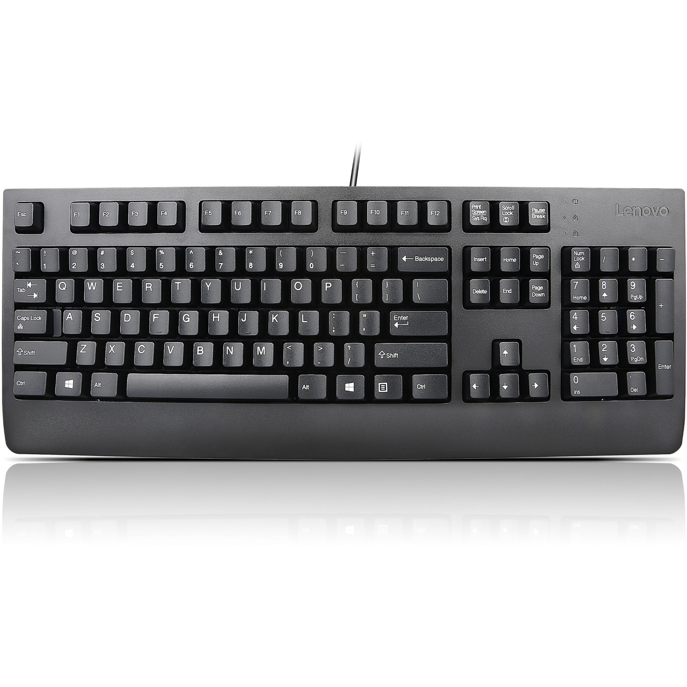 Lenovo 4X30M86879 USB Keyboard Black US English 103P, QWERTY Layout, Rubber Dome Keys