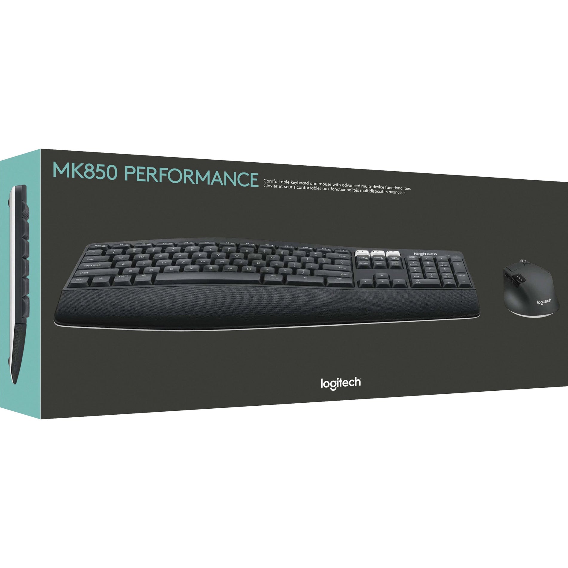 Logitech 920-008219 MK850 Performance Wireless Keyboard and Mouse Combo, Bluetooth/RF, USB, 1 Year Warranty