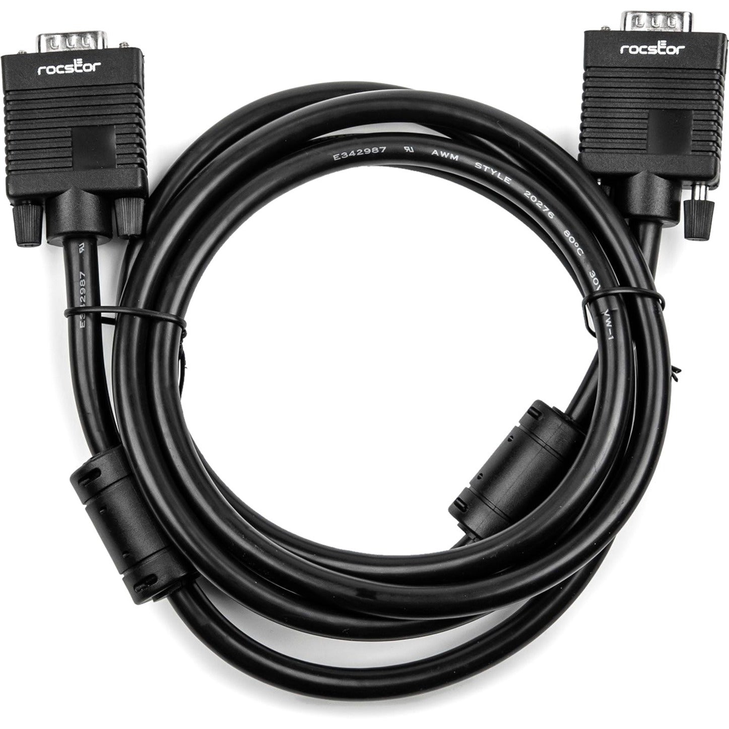 Rocstor Y10C138-B1 Premium High-Resolution SVGA/VGA Monitor Cable, 6 ft, EMI/RF Protection, Molded