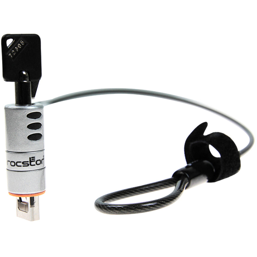 Rocstor Y10C134-B1 Rocbolt Cable Lock, 6 ft Key Lock for MacBook Pro/Mac Pro