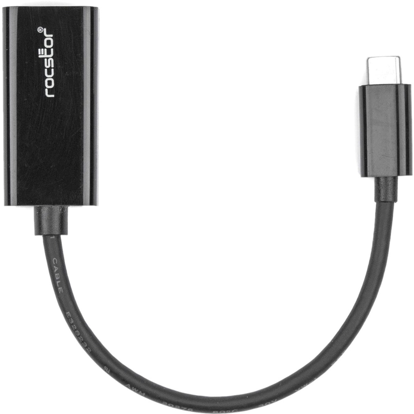 Rocstor Y10C131-B1 Premium USB-C to DP Adapter 6" Adapter Converter, Reversible, 1920 x 1200 Supported Resolution, Black
