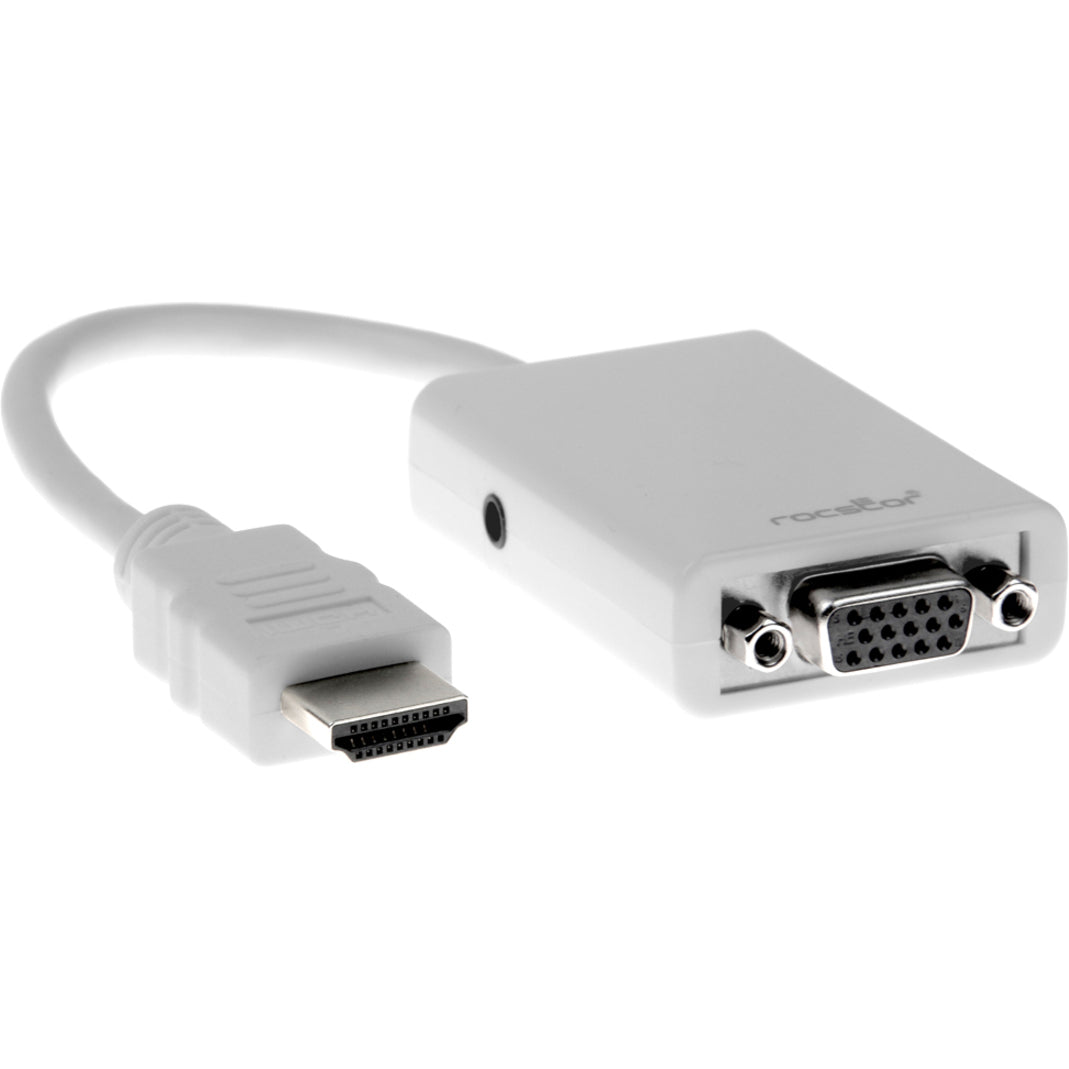 Rocstor Y10C119-W1 Premium HDMI/VGA Video Cable, 6FT, White, Active, 1920 x 1080 Supported Resolution