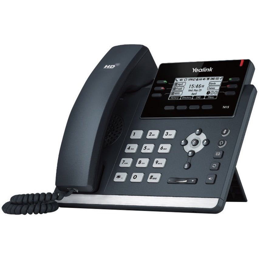 Yealink SIP-T41S Ultra-elegant IP Phone, 6 SIP, 10/100, 2.7" Screen, USB Support, 15 Memory Keys
