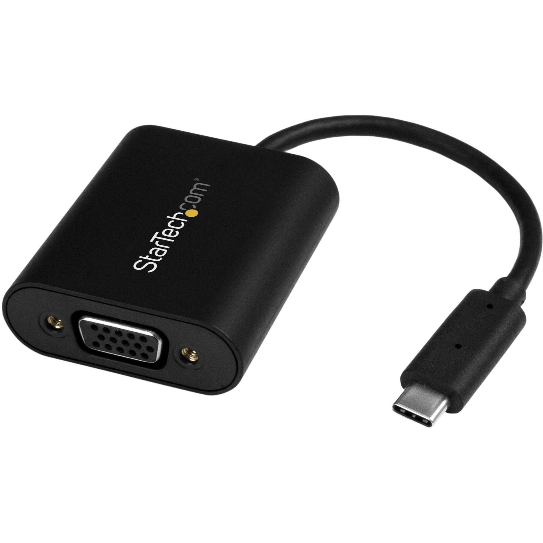 StarTech.com CDP2VGASA USB-C to VGA Adapter - with Presentation Mode Switch - 1920x1200, Reversible, TAA Compliant