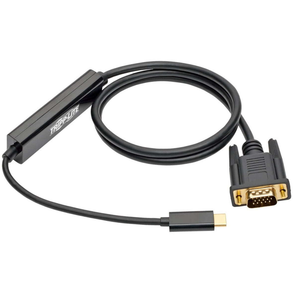Tripp Lite U444-003-V USB C to VGA Adapter Cable (M/M), 1920 x 1200 (1080p), 3 ft, Reversible