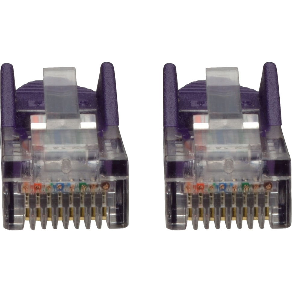 Tripp Lite N001-025-PU Cat5e 350 MHz Snagless Molded UTP Patch Cable (RJ45 M/M), Purple, 25 ft, Crosstalk Protection, Gold Plated Connectors