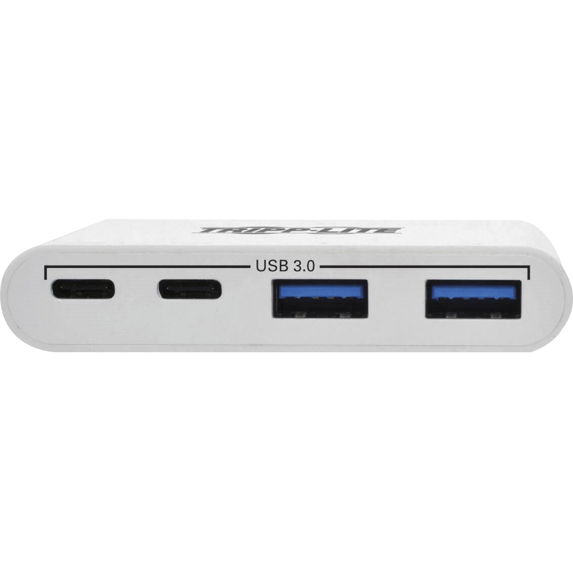 Tripp Lite U460-004-2A2C 4-Port USB 3.1 Gen 1 Portable Hub, USB-C to (x2) USB-A and (x2) USB-C, White