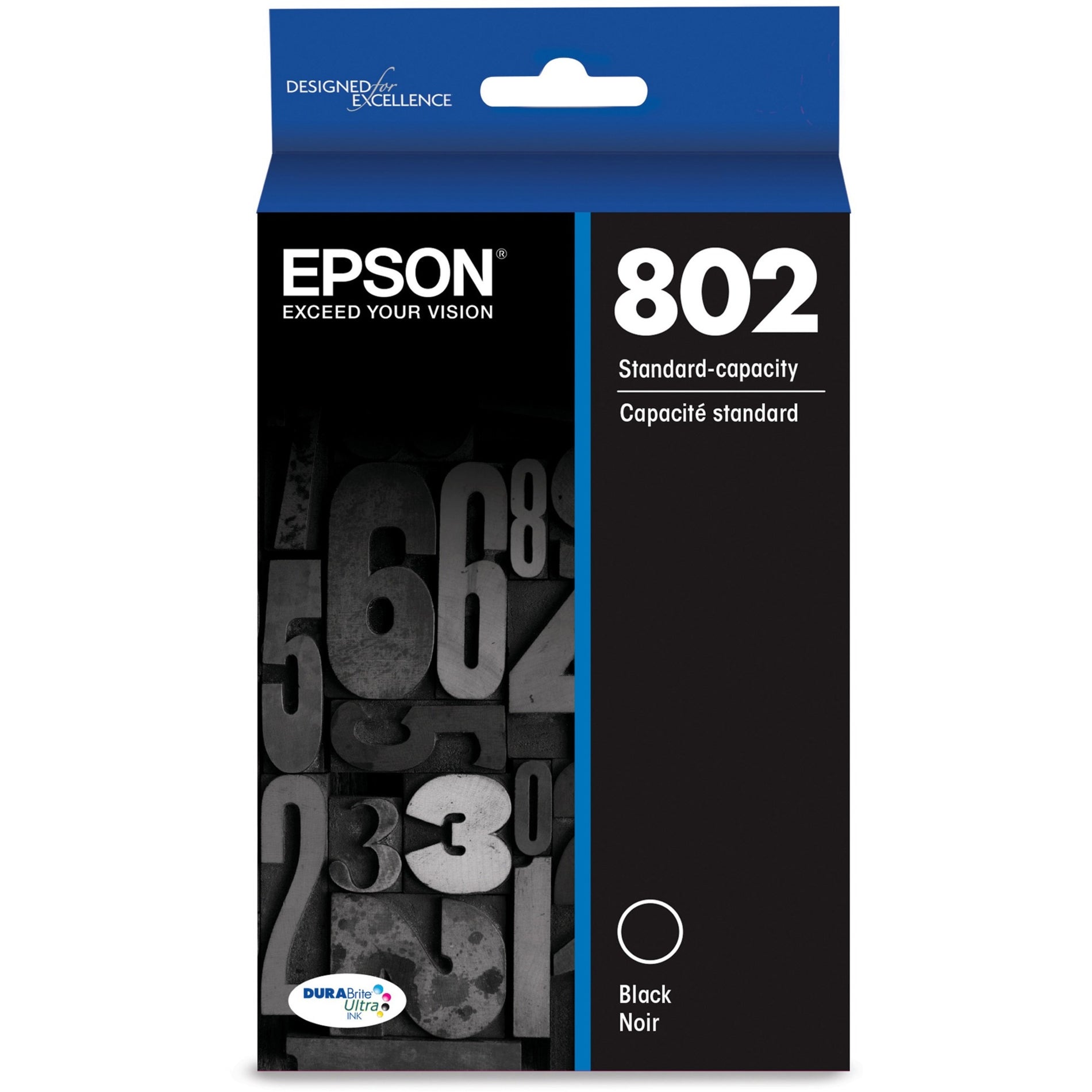 Epson T802120-S DURABrite Ultra Ink Cartridge, Black - High-Quality Printing Solution