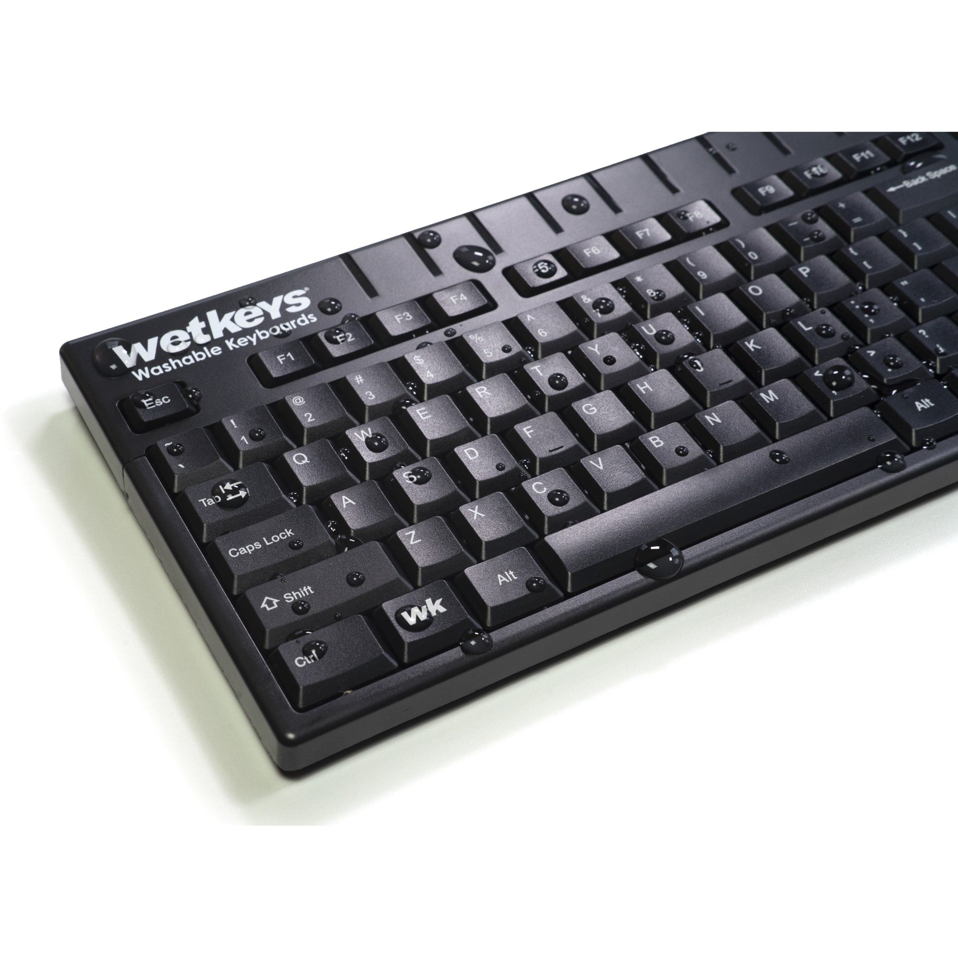 WetKeys Washable Keyboards KBWKABS104-BK Waterproof Professional-grade Full-size Keyboard w/Number-pad USB Black, 1 Year Limited Warranty, Dustproof, Waterproof, Chemical Resistant and Washable