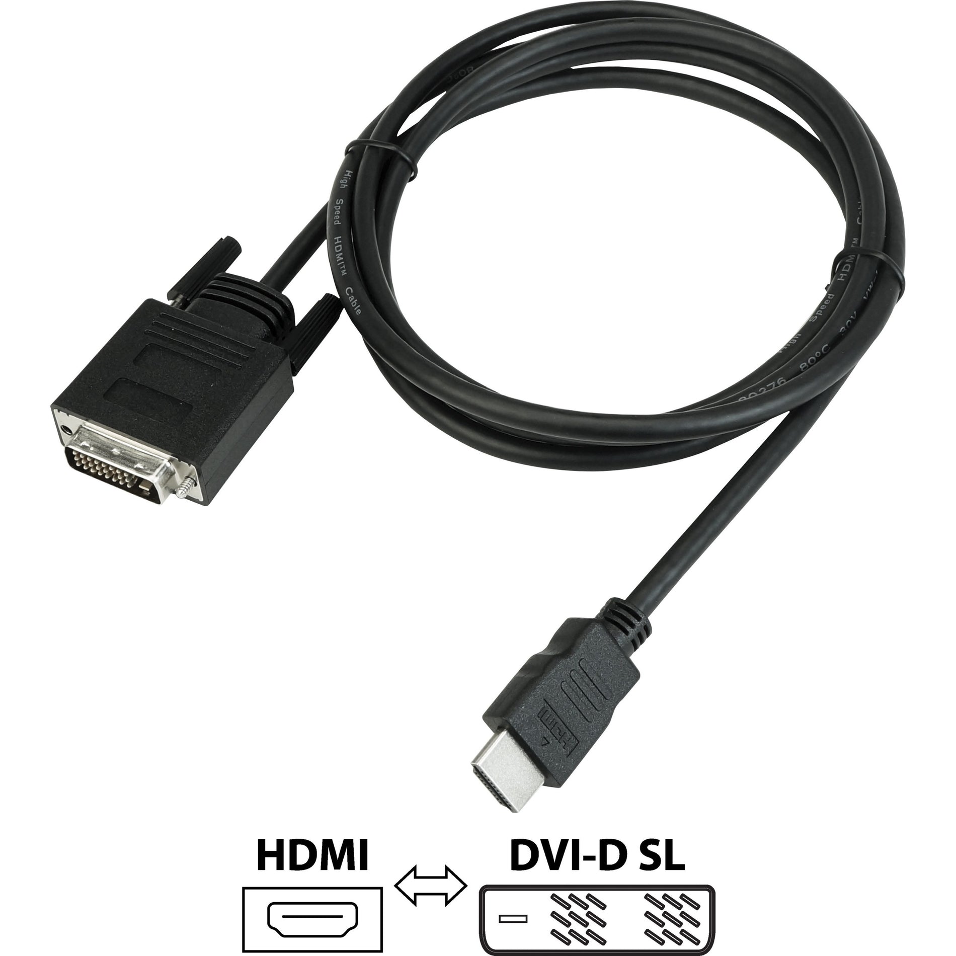 VisionTek 900941 HDMI / DVI-D Bi-Directional Cable 6ft (M/M), Active, Eyefinity Technology, Plug & Play