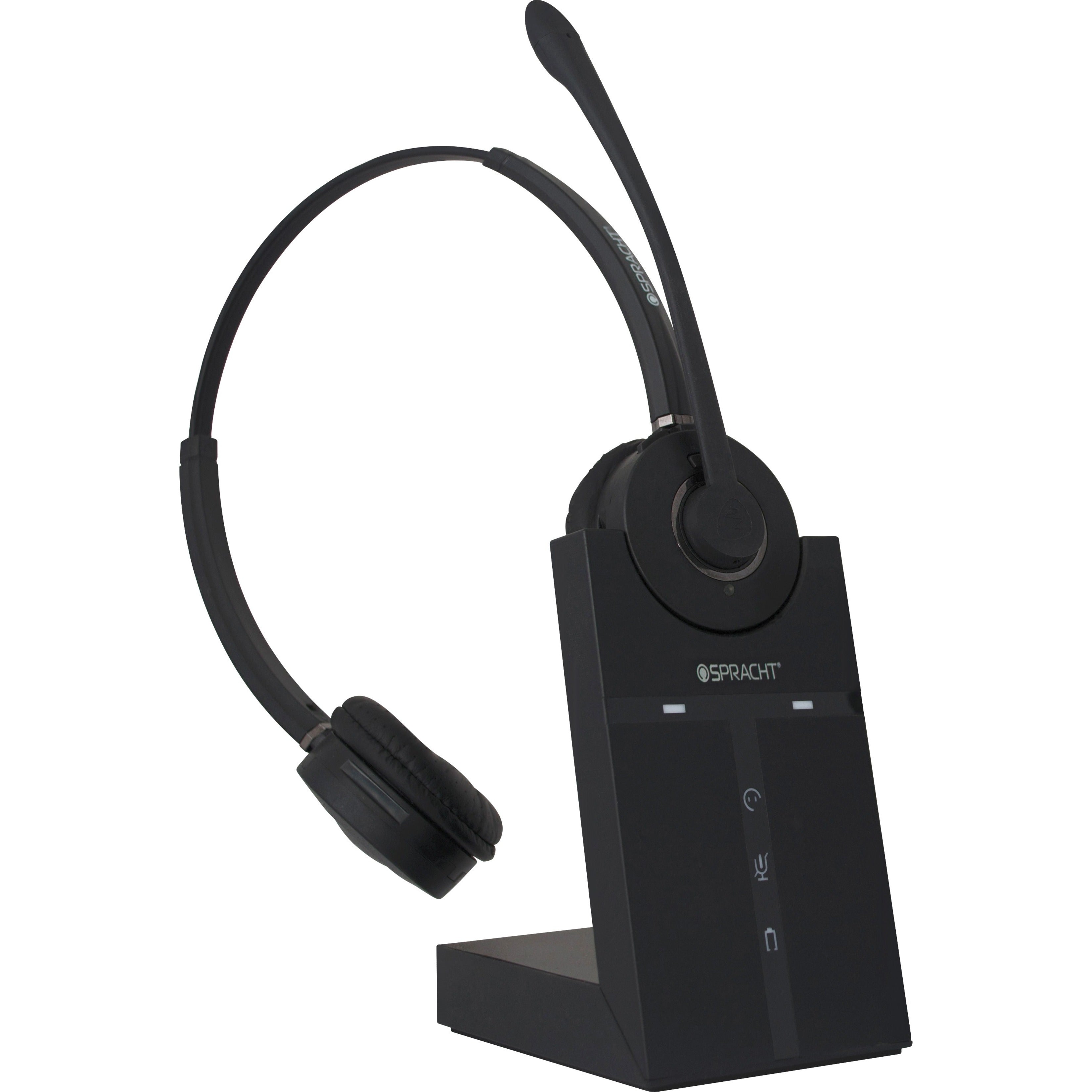 Spracht HS-2019 ZUM Maestro DECT Headset, Wireless Stereo Headset with Noise Canceling, 350 ft Wireless Range