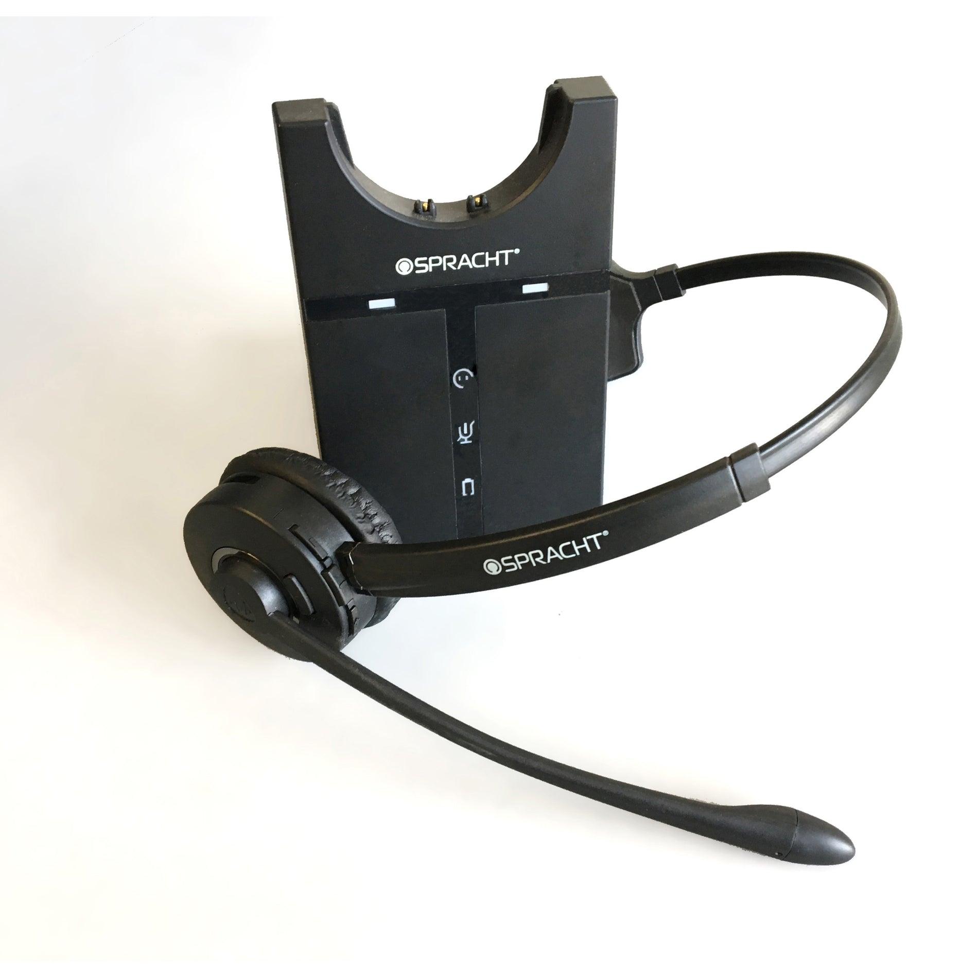 Spracht HS-2018 ZUM Maestro DECT Headset, Wireless Mono Headset with Noise Canceling, 350 ft Wireless Range